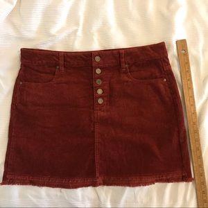 Indigo Rein burnt orange corduroy skirt, 30” waist
